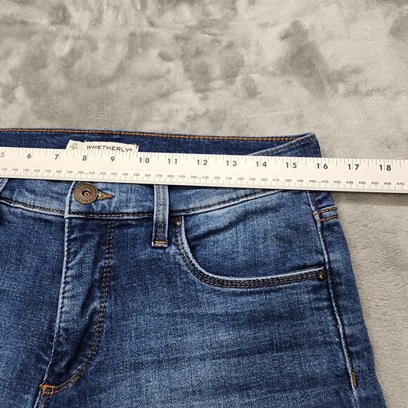 Whetherly Jeans Womens 29/8 Blue Brandon Distressed High Rise Ankle Straight Leg - Picture 11 of 15